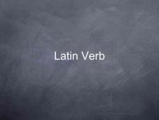 Latin Verb：拉丁语动词