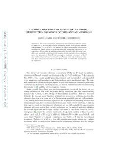 Viscosity solutions to second order partial differential equations on Riemannian manifolds