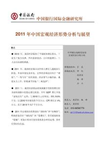 2011年中国宏观经济形势分析与展望