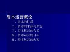 资本运营概论