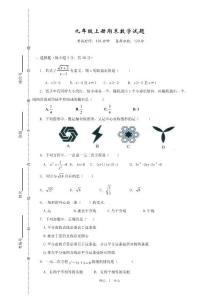 长沙市九年级上期期末考试数学试题