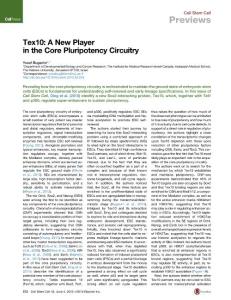 Tex10： A New Player in the Core Pluripotency Circuitry