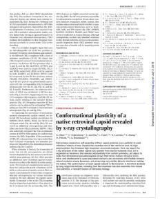 [PDF] Conformational plasticity of a native retroviral capsid revealed by x-ray crystallography