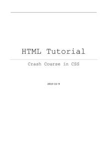 HTML - Lesson 09 - Crash Course in CSS