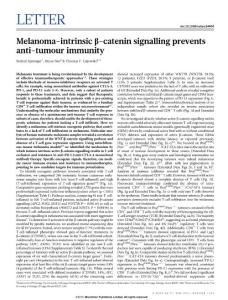 Melanoma-intrinsic β-catenin signalling prevents anti-tumour immunity