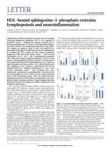 HDL-bound sphingosine-1-phosphate restrains lymphopoiesis and neuroinflammation