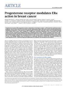 Progesterone receptor modulates ERα action in breast cancer