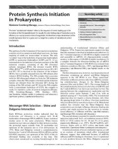 [Encyclopedia.of.Life.Sciences].Protein.Synthesis.Initiation.in.Prokaryotes