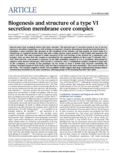 Biogenesis and structure of a type VI secretion membrane core complex