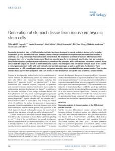ncb3200_Generation of stomach tissue from mouse embryonic stem cells