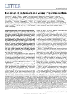 nature14949_Evolution of endemism on a young tropical mountain