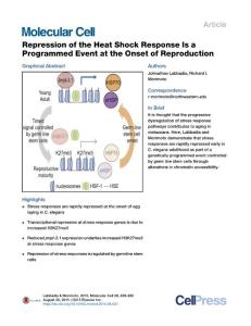 Repression of the Heat Shock Response Is a Programmed Event at the Onset of Reproduction