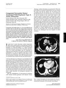 congenital pericardial defect associated with ruptured type a aortic dissection：与主动脉夹层破裂相关的先天性心包缺损