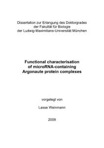 Functional characterisation of microRNA-containing Argonaute protein complexes