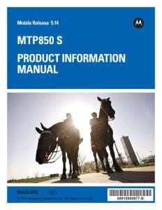Motorola MTP 850S product Info manual