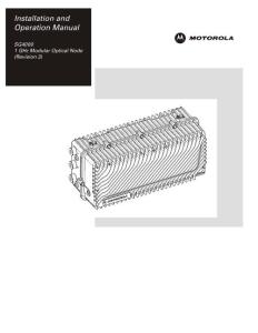 motorola SG4000 Installation and operation manual