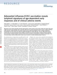 ni.3328-Adjuvanted influenza-H1N1 vaccination reveals lymphoid signatures of age-dependent early responses and of clinical adverse events
