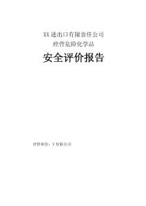 XX进出口有限责任公司经营危险化学品安全评价报告