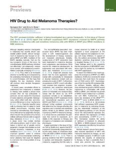 Cancer Cell-2016-HIV Drug to Aid Melanoma Therapies