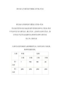 新目标九年级英语专题复习学案--代词