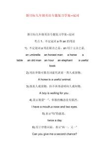 新目标九年级英语专题复习学案--冠词