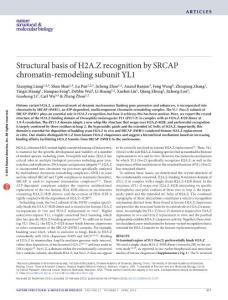 nsmb.3190-Structural basis of H2A.Z recognition by SRCAP chromatin-remodeling subunit YL1