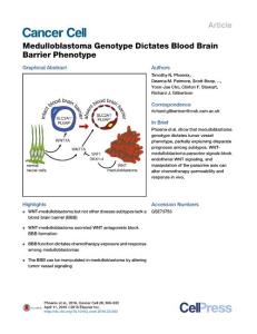 Cancer Cell-2016-Medulloblastoma Genotype Dictates Blood Brain Barrier Phenotype