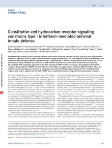 ni.3422-Constitutive aryl hydrocarbon receptor signaling constrains type I interferon–mediated antiviral innate defense