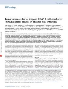 ni.3399-Tumor-necrosis factor impairs CD4+ T cell–mediated immunological control in chronic viral infection