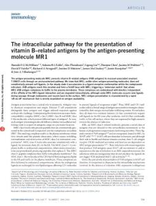 ni.3416-The intracellular pathway for the presentation of vitamin B–related antigens by the antigen-presenting molecule MR1