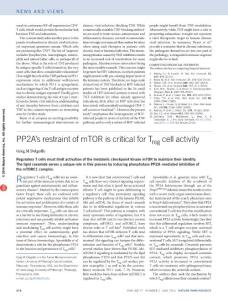 ni.3442-PP2A´s restraint of mTOR is critical for Treg cell activity