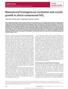 nmat4447-Nanosecond homogeneous nucleation and crystal growth in shock-compressed SiO2