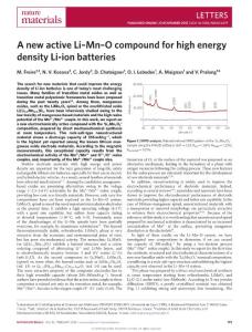 nmat4479-A new active Li–Mn–O compound for high energy density Li-ion batteries
