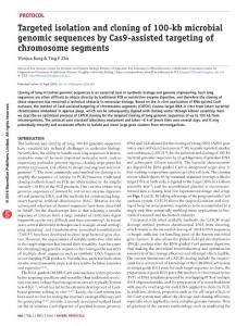 nprot.2016.055-Targeted isolation and cloning of 100-kb microbial genomic sequences by Cas9-assisted targeting of chromosome segments