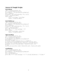 Python Script For ArcGIS 脚本答案