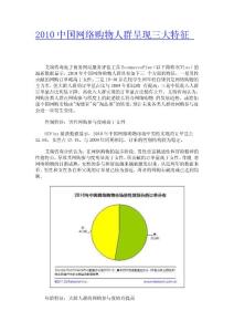 2010中国网络购物人群呈现三大特征