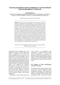 German geographical urban morphology in an international and…