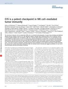 ni.3470-CIS is a potent checkpoint in NK cell–mediated tumor immunity