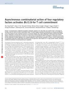 ni.3514-Asynchronous combinatorial action of four regulatory factors activates Bcl11b for T cell commitment