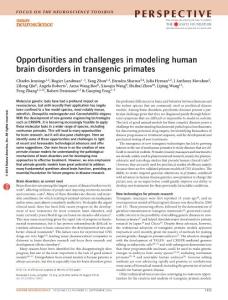 nn.4362-Opportunities and challenges in modeling human brain disorders in transgenic primates