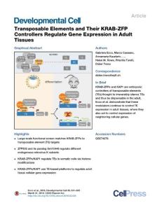 Developmental Cell-2016-Transposable Elements and Their KRAB-ZFP Controllers Regulate Gene Expression in Adult Tissues