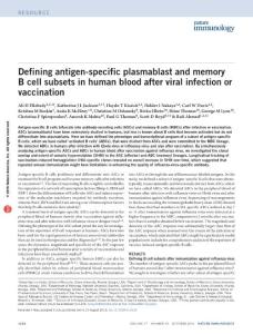 ni.3533-Defining antigen-specific plasmablast and memory B cell subsets in human blood after viral infection or vaccination