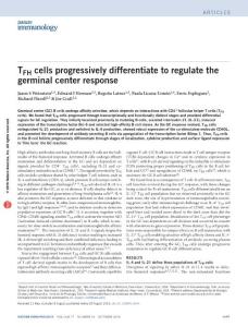 ni.3554-TFH cells progressively differentiate to regulate the germinal center response