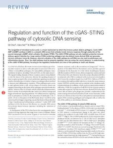 ni.3558-Regulation and function of the cGAS–STING pathway of cytosolic DNA sensing