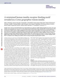 nsmb.3292-A minimized human insulin-receptor-binding motif revealed in a Conus geographus venom insulin