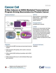 Cancer Cell-2016-N-Myc Induces an EZH2-Mediated Transcriptional Program Driving Neuroendocrine Prostate Cancer