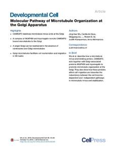 Developmental Cell-2016-Molecular Pathway of Microtubule Organization at the Golgi Apparatus