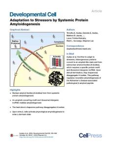 Developmental Cell-2016-Adaptation to Stressors by Systemic Protein Amyloidogenesis