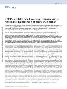 ni.3581-USP15 regulates type I interferon response and is required for pathogenesis of neuroinflammation