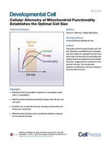 Developmental Cell-2016-Cellular Allometry of Mitochondrial Functionality Establishes the Optimal Cell Size